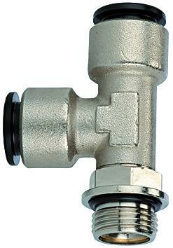 Cupla L-T push-in cu filet cilindric exterior si O-Ring, seria click-clock