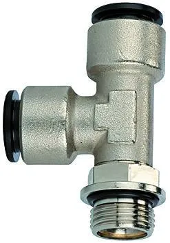 Cupla L-T push-in cu filet cilindric exterior si O-Ring, seria click-clock