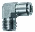 Cupla L push-in fixa cu filet conic, seria Inox