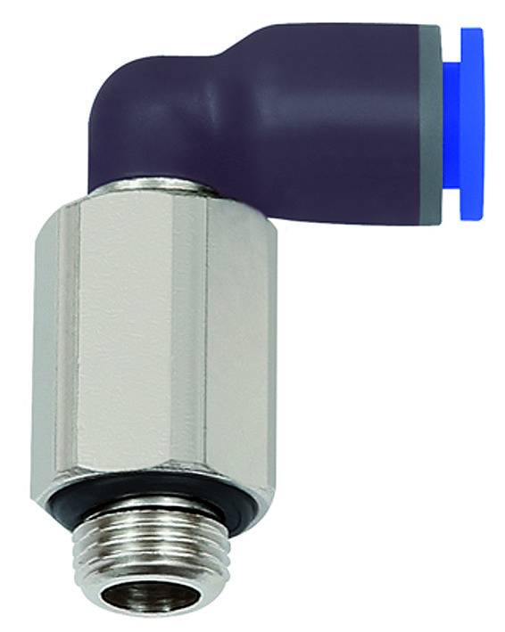 Cupla L push-in extins cu filet cilindric exterior si O-ring, seria standard
