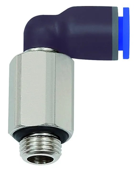 Cupla L push-in extins cu filet cilindric exterior si O-ring, seria standard