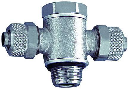 Cupla T banjo push-on 12/10 mm cu filet cilindric exterior G 1/2&QUOT;, alama nichelata