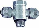 Cuple T banjo push-on cu filet cilindric exterior, alama nichelata