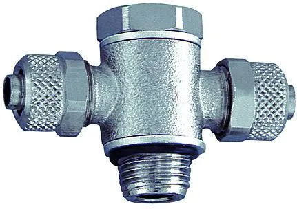 Cuple T banjo push-on cu filet cilindric exterior, alama nichelata