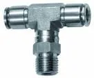 Cupla T push-in, rotativa, cu filet conic exterior, seria Inox