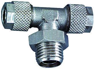 Cupla T push-on 10/8 mm cu filet cilindric exterior G 1/4&QUOT;, alama nichelata