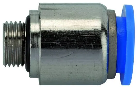 Cupla dreapta rotunda push-in cu filet cilindric exterior si O-ring, seria standard