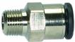 Cupla dreapta push-in cu filet conic exterior etansat cu PTFE, seria click-clock, R 3/8&QUOT; - 12 mm