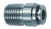 Cupla dreapta rotunda push-in, cu filet exterior si hexagon intern, seria Inox