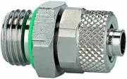 Cuple dreapte push-on cu filet cilindric exterior cu O-ring (FKM), alama nichelata