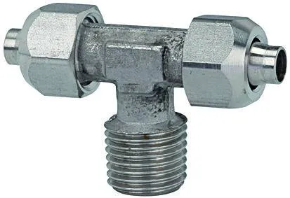 Cupla T push-on cu filet conic exterior, Inox 1.4404