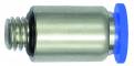 Cupla dreapta rotunda push-in cu filet exterior, Seria Mini, M 3 - 3 mm