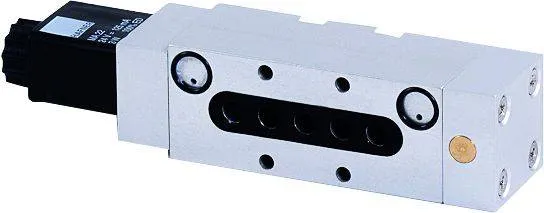 Distribuitor 5/2 bistabil, montaj placa - pneumo-electric