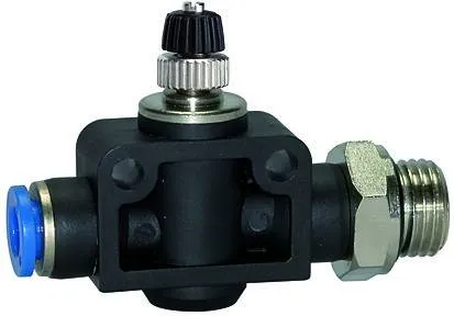 Drosel traseu - cupla push-in si filet cilindric exterior si O-ring - droselizare furtun - filet