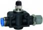 Drosel traseu - cupla push-in si filet conic exterior etansat cu PTFE - droselizare furtun - filet