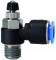 Drosel cu filet exterior R 1/2 si cupla push-in 12 mm, reglaj cu surub, droselizare filet - furtun