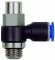 Drosel cu filet exterior M5 si cupla push-in 4 mm, droselizare filet - furtun