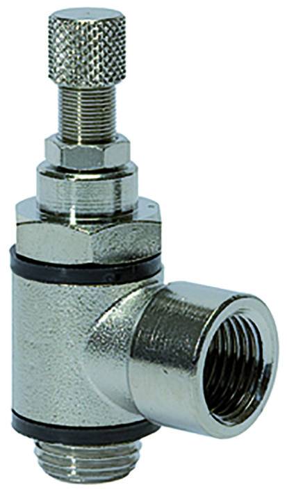 Drosel metalic cu filet cilindric exterior/interior, reglaj cu surub, droselizare filet - furtun