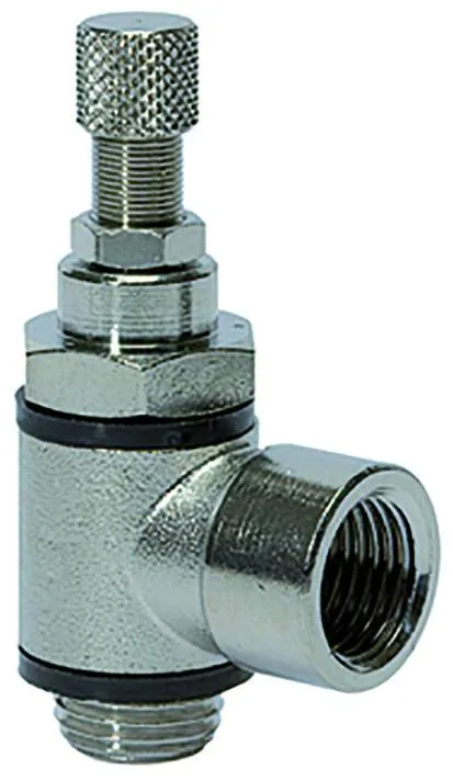 Drosel metalic cu filet cilindric exterior/interior, reglaj cu surub, droselizare filet - furtun