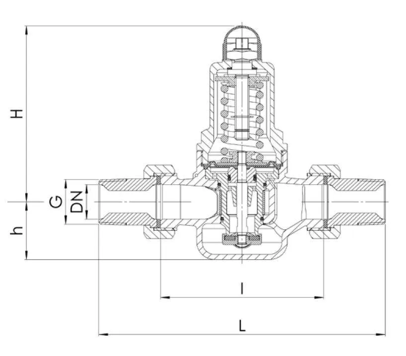 Regulator presiune pentru lichide si gaze neutre sau non neutre, Pmax-25 bar