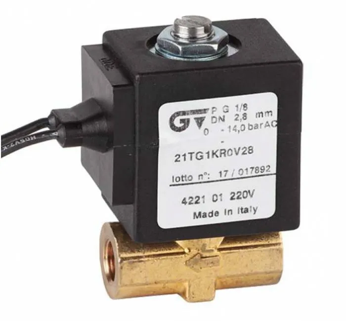 Electroventil 2/2, bobina 8W cu fir extern si actionare directa, normal inchis