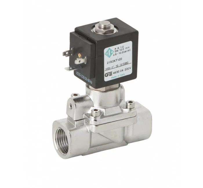 Electroventil 2/2 INOX, actionare pilotata, normal inchis