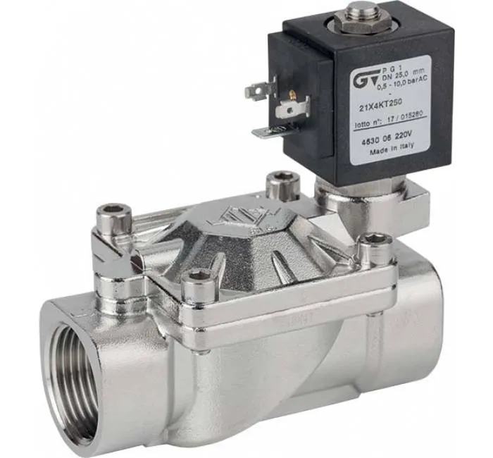 Electroventil 2/2 INOX, actionare pilotata, normal deschis
