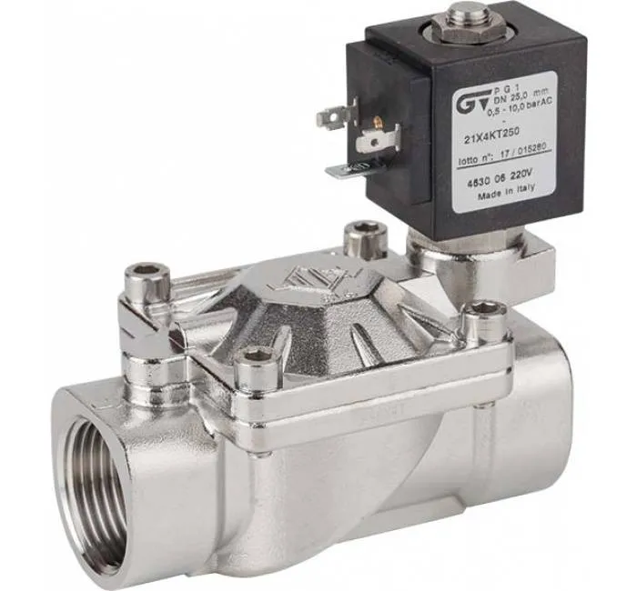 Electroventil 2/2 INOX, actionare pilotata, normal inchis