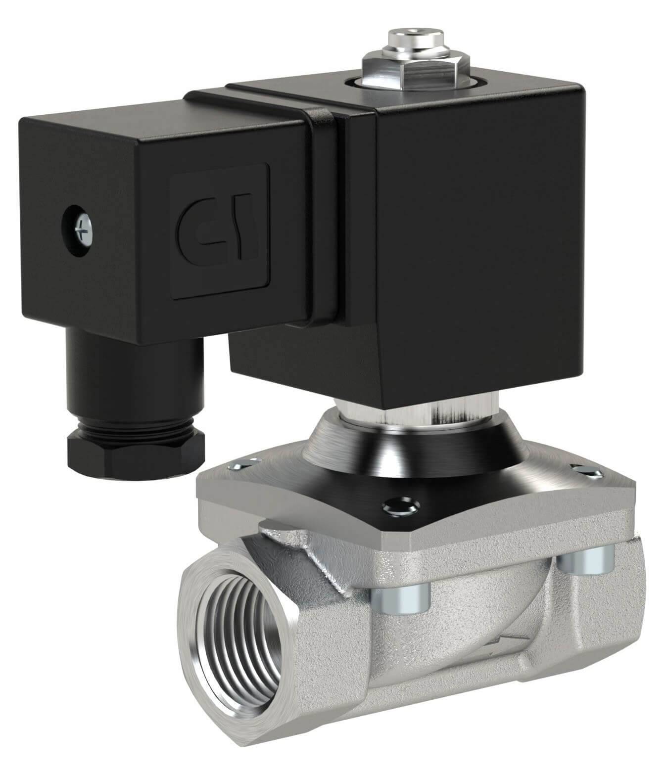 Electroventile 2/2, NC, PN 12, max. 100°C, din inox