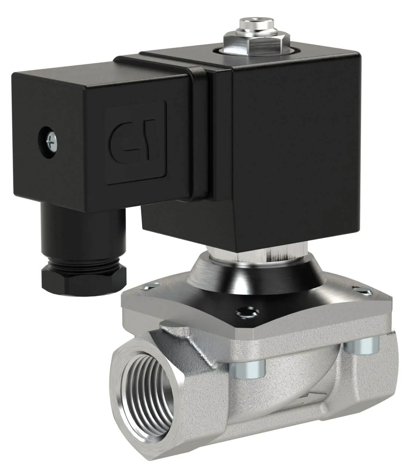 Electroventile 2/2, NC, PN 12, max. 100°C, din inox
