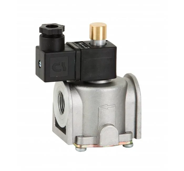 Electroventil pentru gaz, resetare manuala, normal deschis