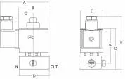 Electroventile 3/2, NC, PN 7, max. 80°C