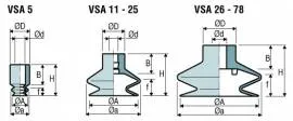 Ventuza rotunda 2 burdufi NR seria VSA