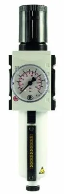 Filtru regulator cu pahar metalic si protectie pahar, include manometru, seria Future