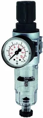 Filtru regulator cu pahar policarbonat si manometru, seria Multifix Mini