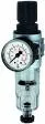 Filtru regulator cu pahar policarbonat si manometru, seria Multifix Mini