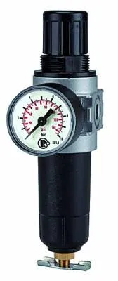 Filtru regulator cu pahar metalic si manometru, seria Multifix Mini