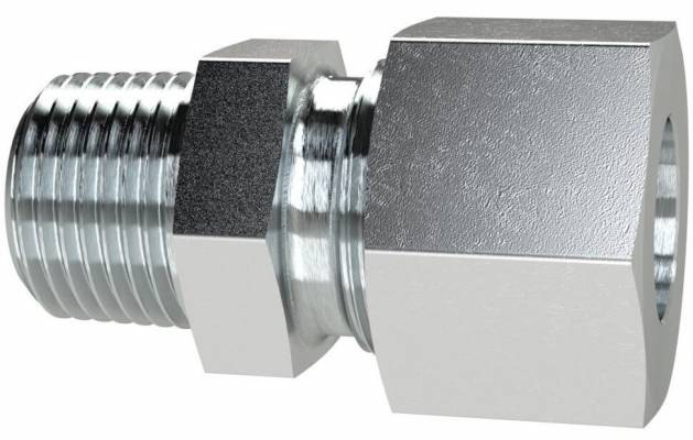 Fiting drept cu filet exterior R 1/4&QUOT;, tub Ø10mm, 630bar, otel galvanizat