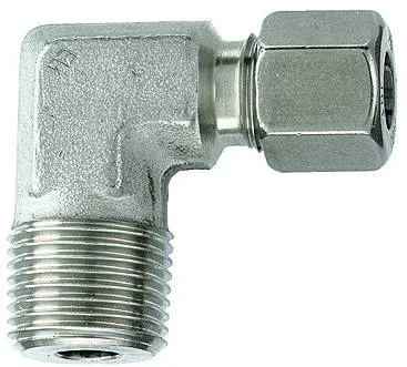 Fiting L cu filet exterior, din diferite tipuri de inox