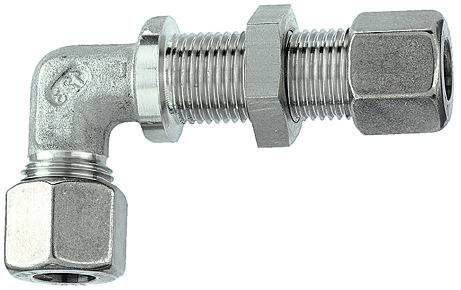 Fiting L pentru panou, tub Ø18mm, 315bar, inox 1.4571