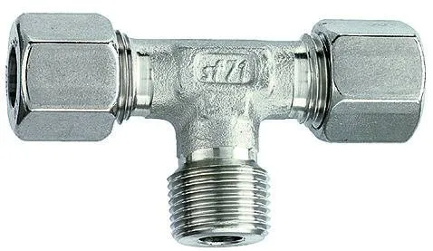 Fiting T cu filet exterior, din inox 1.4571