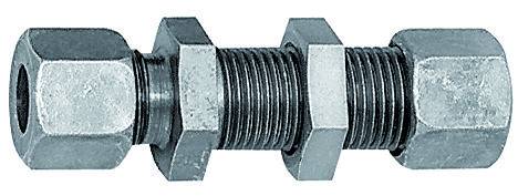 Fiting drept pentru panou, tub Ø15mm, 315bar, otel galvanizat