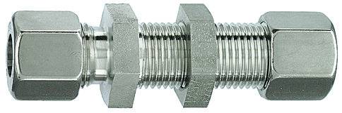 Fiting drept pentru panou, tub Ø8mm, 315bar, inox 1.4571