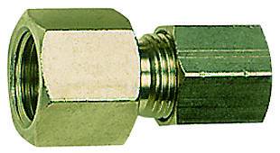 Fiting pentru manometru, filet interior G 1/8&QUOT;, tub Ø8mm, 60bar, alama nichelata