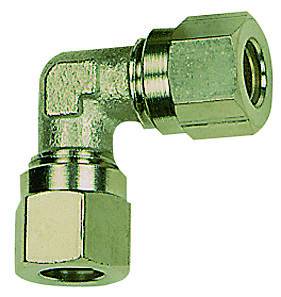 Fiting L de legatura, tub Ø15mm, 60bar, alama nichelata