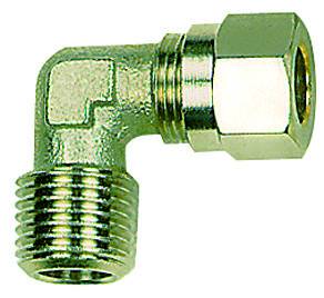 Fiting L cu filet exterior R 3/8&QUOT;, tub Ø12mm, 60bar, alama nichelata