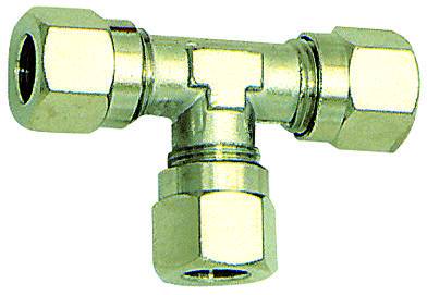 Fiting T de legatura, tub Ø4mm, 60bar, alama nichelata