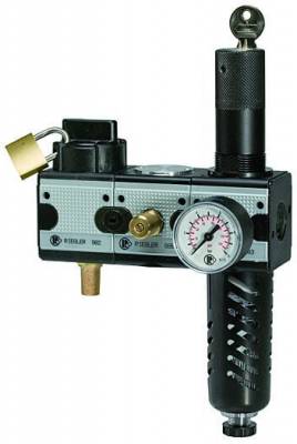 Ansamblu preparare SAFETY cu filtru regulator, ventil soft-start si robinet cu amortizor, seria Multifix