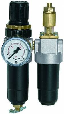 Grup preparare, 2 piese, pahar metalic, manometru, vizor metalic (zinc-sticla-NBR), seria Heavy Duty Mini