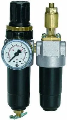 Grup preparare, 2 piese, pahar metalic, manometru, vizor metalic (zinc-sticla-NBR), seria Heavy Duty Mini